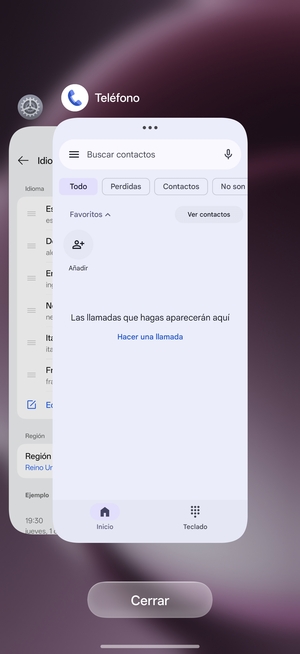 Seleccione Cerrar para cerrar todas las aplicaciones en ejecución