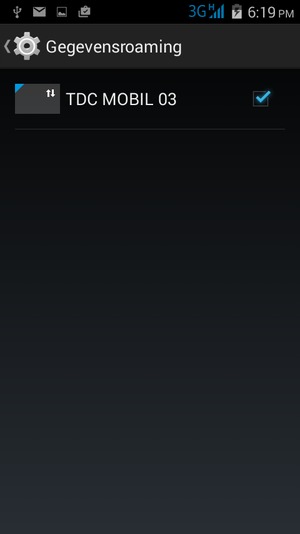 Schakel Data roaming in of uit