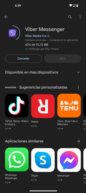 Espere a que el proceso de instalación finalice