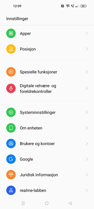 Bla til og velg Om enheten