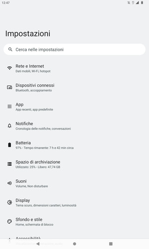 Seleziona Rete e Internet