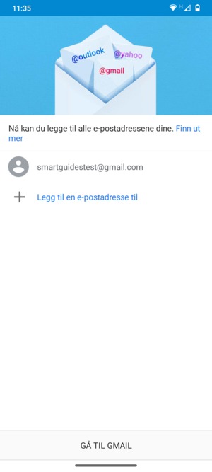 Velg GÅ TIL GMAIL