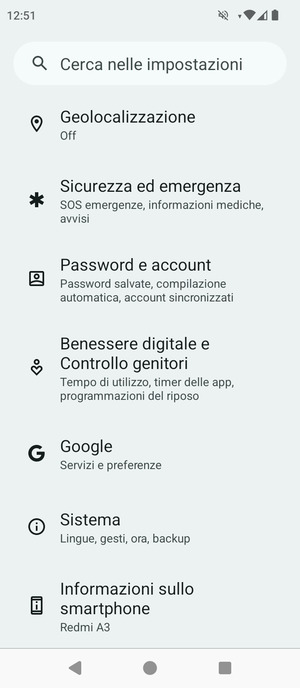 Scorri e seleziona Sistema