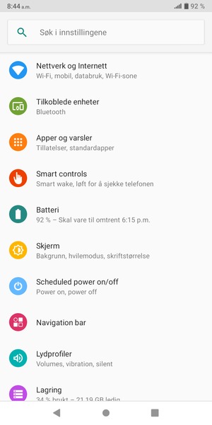 Velg Nettverk og Internett