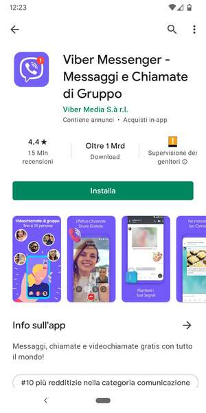 Seleziona Installa