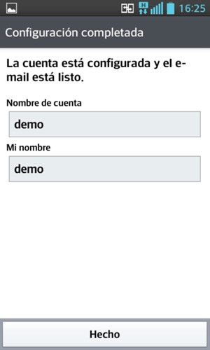 Déle a su cuenta un nombre y escriba su nombre. Seleccione Hecho