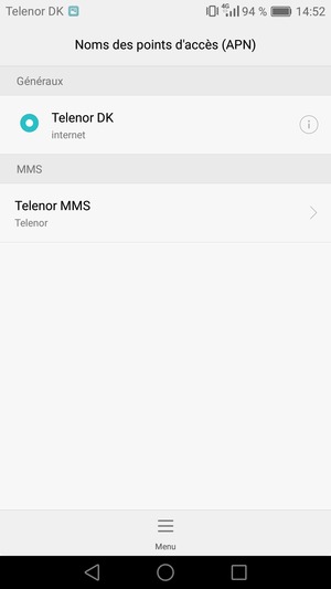 Sélectionnez Menu