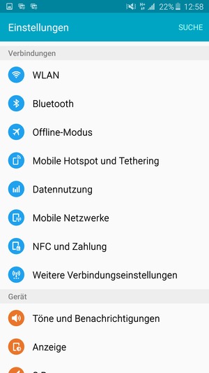 Scrollen Sie und wählen Sie Mobile Netzwerke
