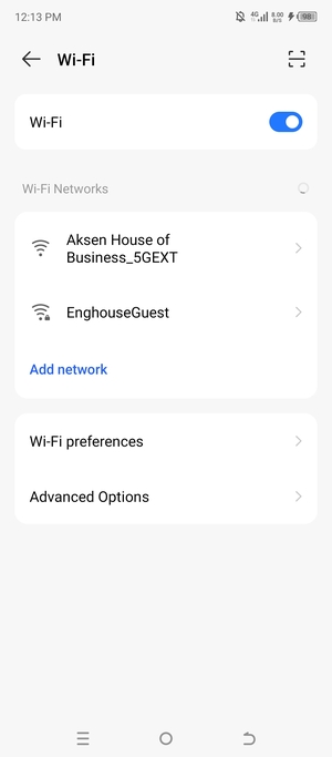 Select the wireless network you want to connect to