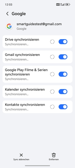 Ihre Daten werden synchronisiert