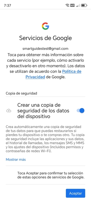 Seleccione Aceptar