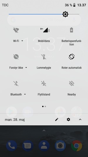 Juster lysstyrken til det ønskede niveau