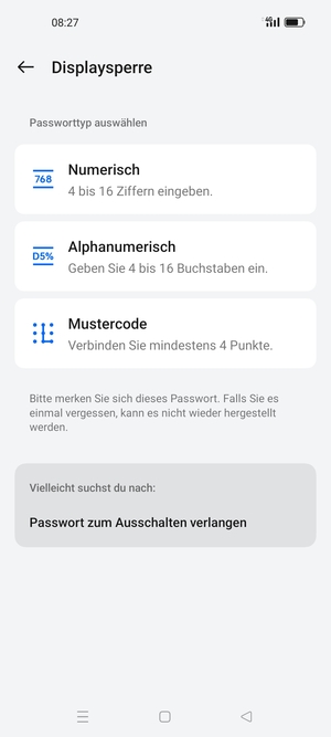 Wählen Sie Mustercode