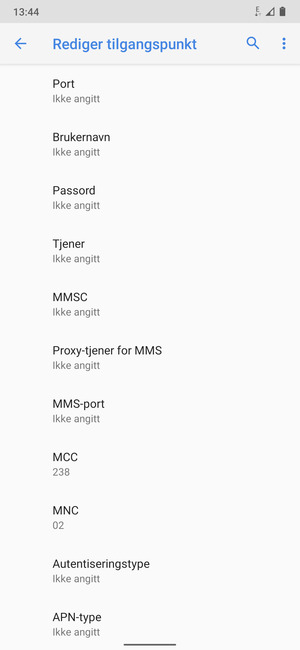 Bla ned og skriv inn MMS-informasjon