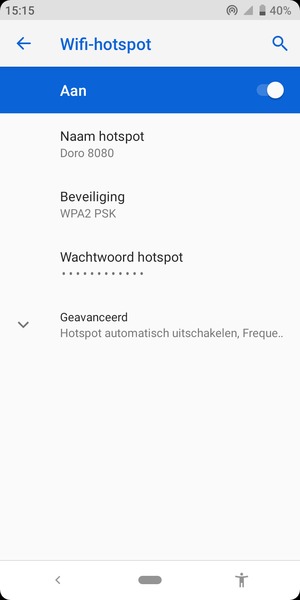 Uw telefoon is nu geïnstalleerd voor gebruik als modem