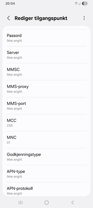 Bla ned og skriv inn MMS-informasjon