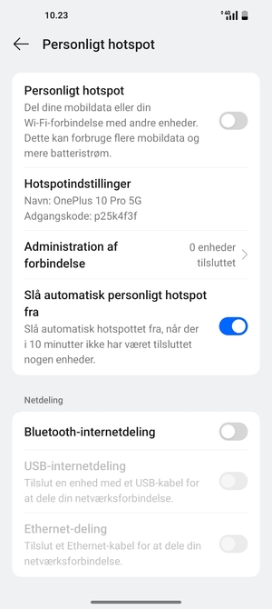 Vælg Hotspotindstillinger