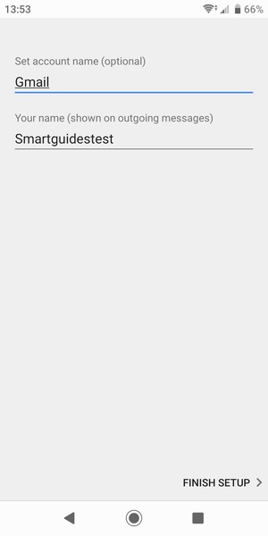 Give your account a name and enter your name. Select FINISH SETUP