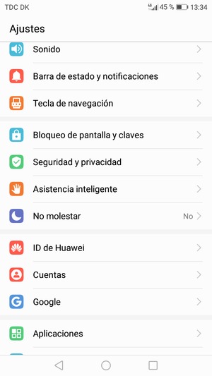 Desplácese y seleccione Seguridad y privacidad
