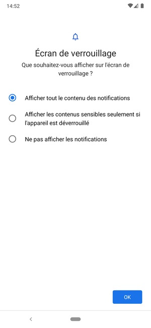 Sélectionnez votre option préférée et sélectionnez OK