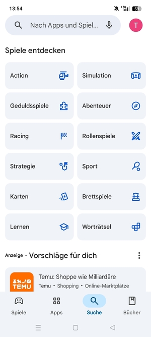 Wählen Sie die Suchleiste