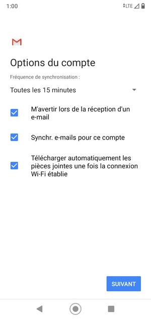 Sélectionnez SUIVANT