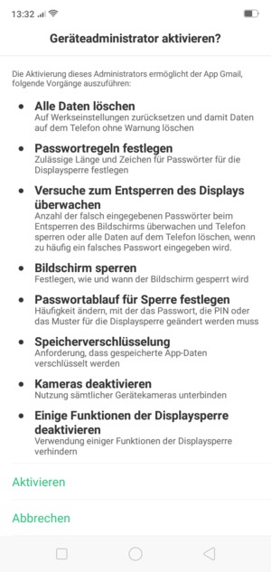 Scrollen Sie und wählen Sie Aktivieren