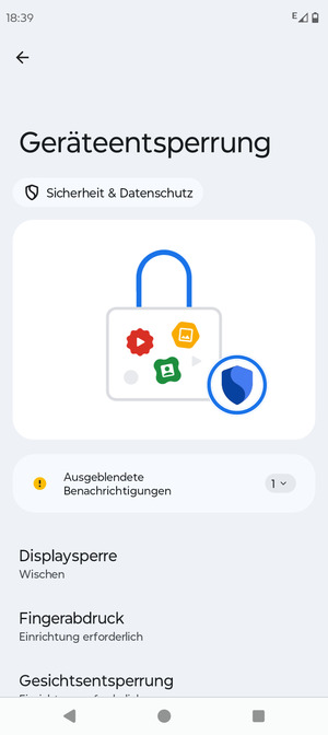 Wählen Sie Displaysperre