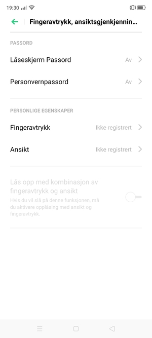 Velg Låseskjerm Passord