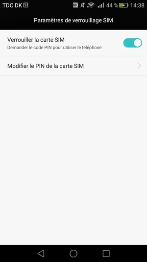 Sélectionnez Modifier le PIN de la carte SIM