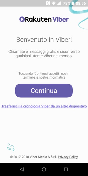 L'app è pronta per l'uso