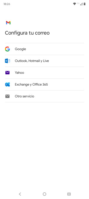 Seleccione Outlook, Hotmail y Live