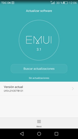 Si su teléfono está actualizado, verá la siguiente pantalla