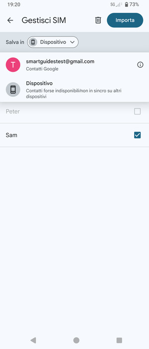 Seleziona il tuo account  Google