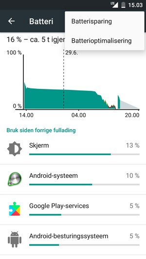 Velg Batterisparing