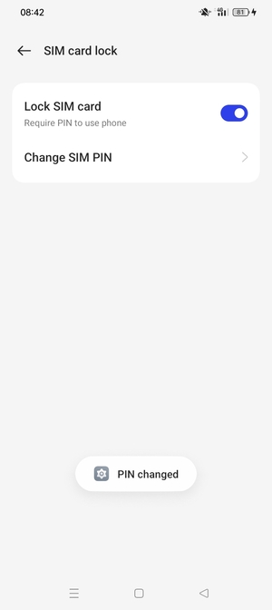 Your PIN has been changed