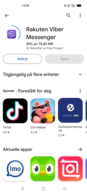 Vent til installasjonen er ferdig