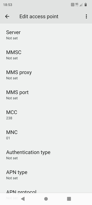 Scroll down and enter MMS information
