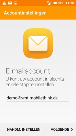 Voer uw e-mailadres in en selecteer VOLGENDE