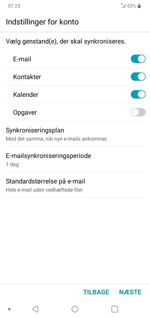 Vælg NÆSTE