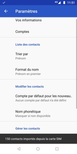 Vos contacts vont être enregistrés sur votre Motorola
