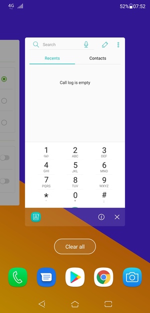 Select Clear all to close all running apps