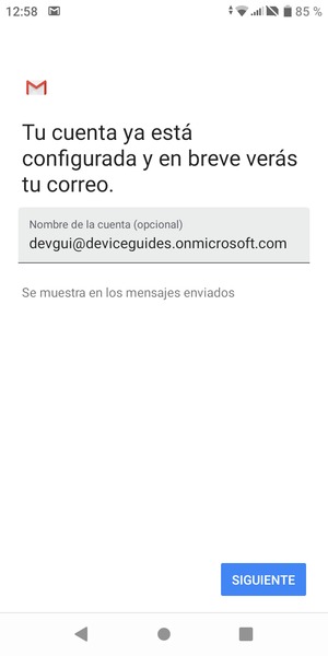 Déle a su cuenta un nombre y seleccione SIGUIENTE