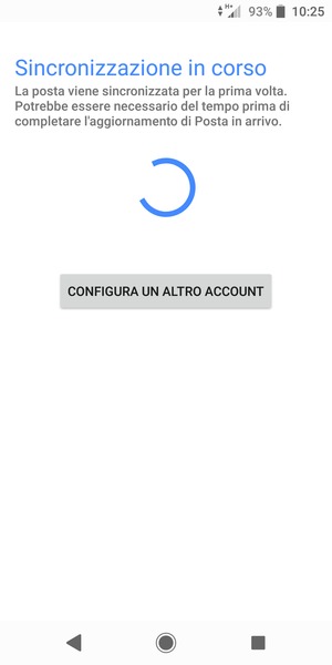 Attendi il completamento del processo di sincronizzazione
