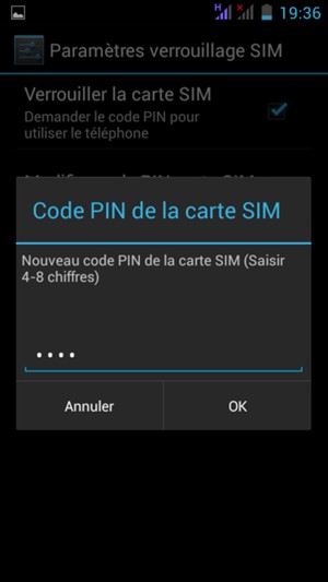 Saisissez votre Nouveau code PIN de la carte SIM et sélectionnez OK