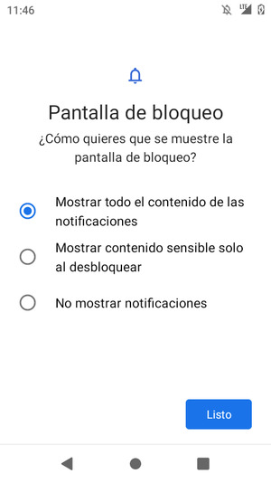 Seleccione la opción deseada y seleccione Listo