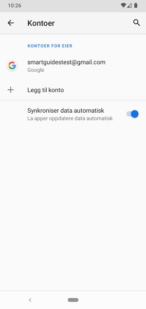 Velg din Google-konto