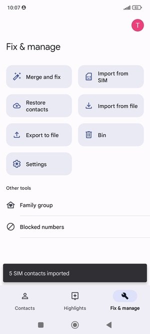 Your contacts will be saved to your Google account and saved to your phone the next time Google is synced.