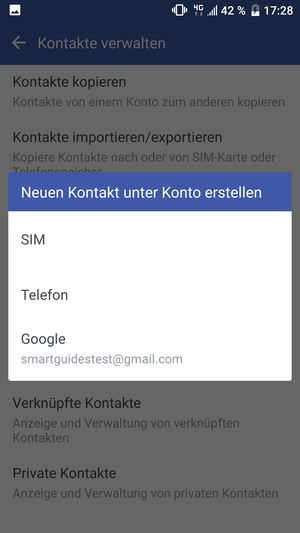 Wählen Sie Google