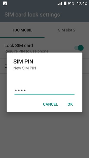 Enter your New SIM PIN and select OK